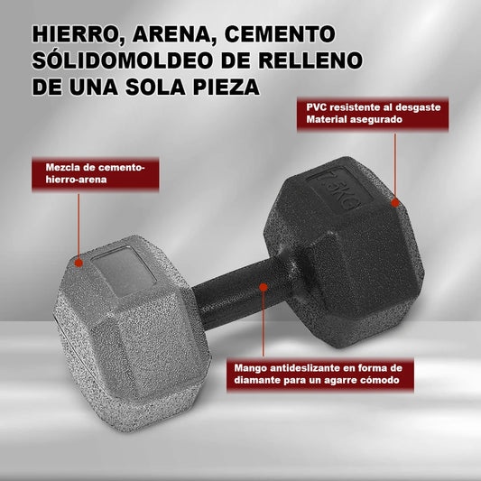 Set d’Haltères Hexagonaux – Poids de Musculation pour Fitness et Home Gym
