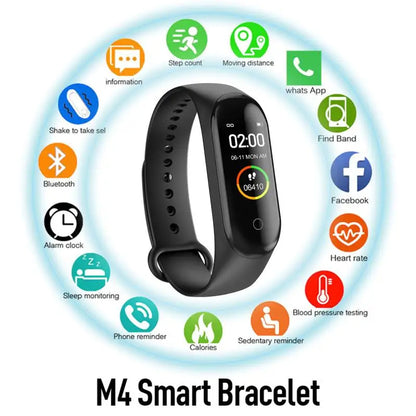 Bracelet Connecté M4 Sport – Montre Fitness avec Podomètre et Écran Couleur