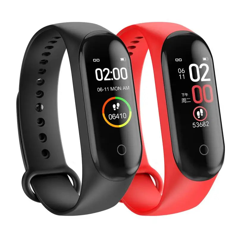 Bracelet Connecté M4 Sport – Montre Fitness avec Podomètre et Écran Couleur